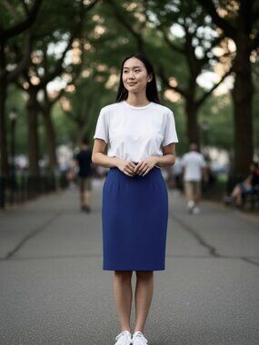 Armani Collezioni Blue Pencil Skirt - Size 6
